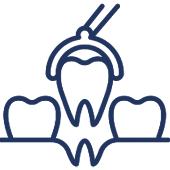 Dental professional with two patients in chairs representing cosmetic and general dentistry services.