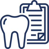 Tooth and dental clipboard with checklist representing dental examination and treatment records.