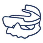 Dental braces icon representing orthodontic treatment and teeth alignment services.